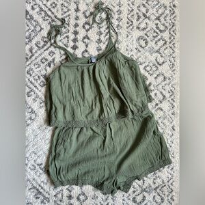 Aerie Romper Green Medium